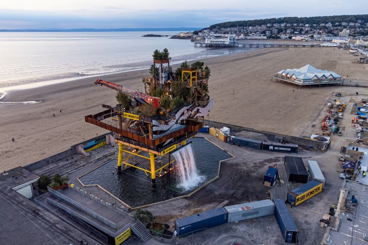 Oil rig repurposed as visitor attraction on Weston-super-Mare shoreline ...