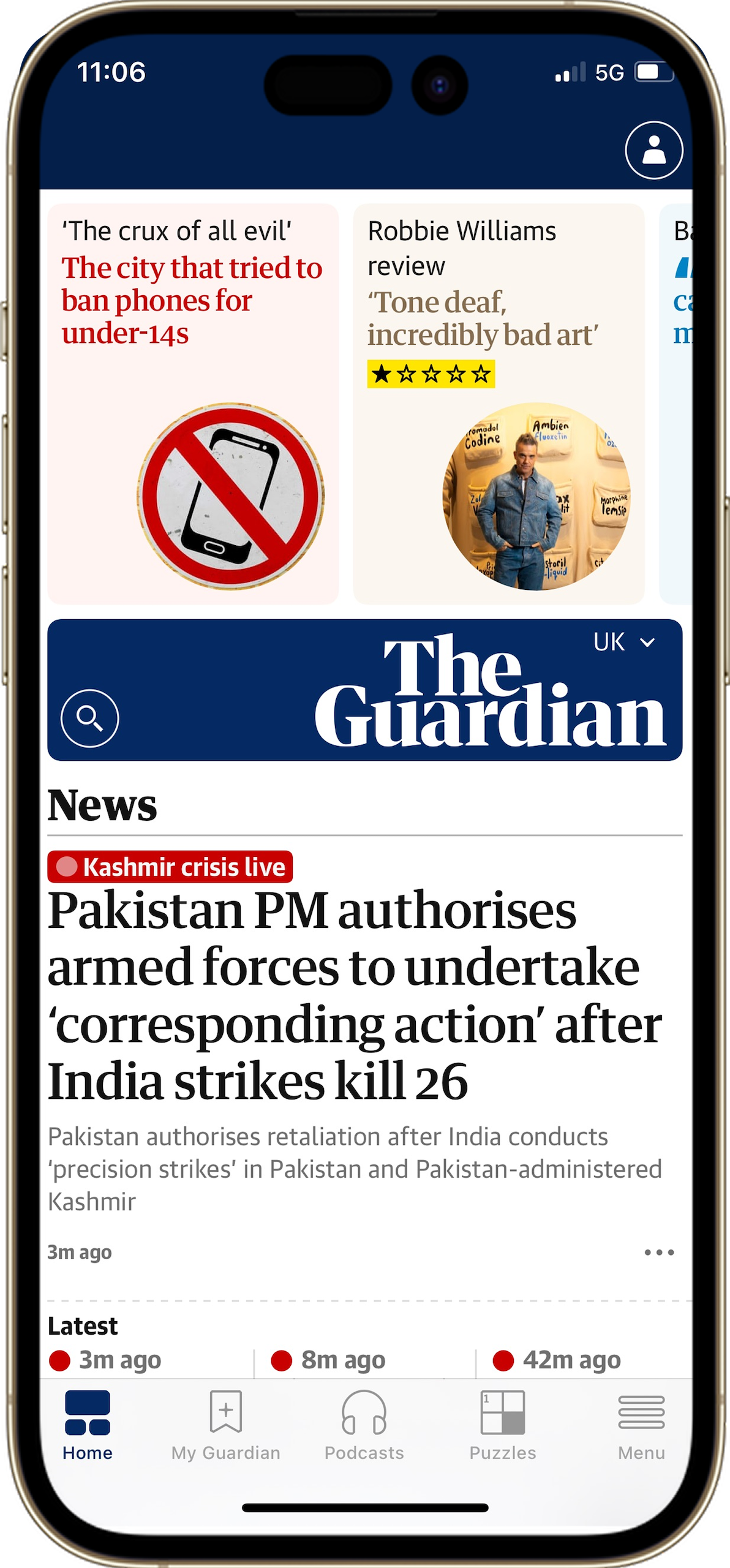 The new Guardian homepage