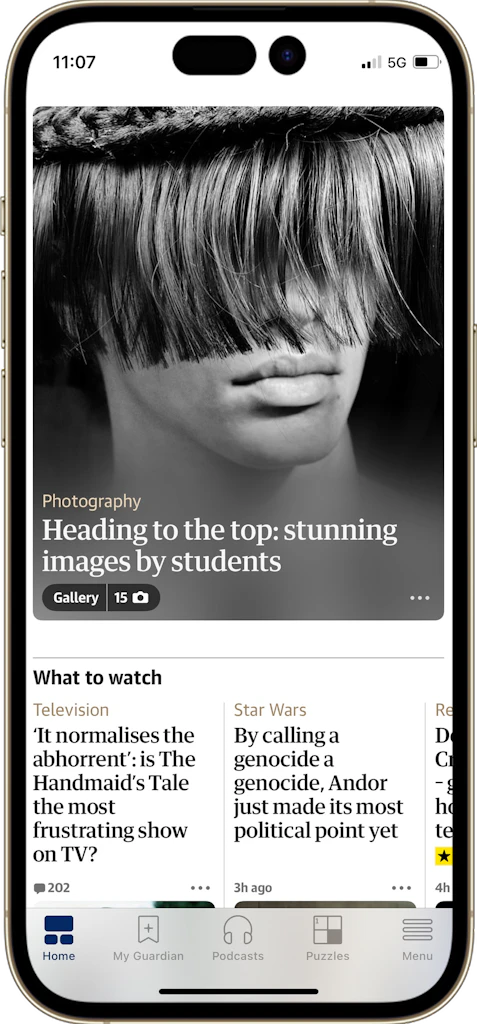 The Guardian's new digital designs for its app and homepage