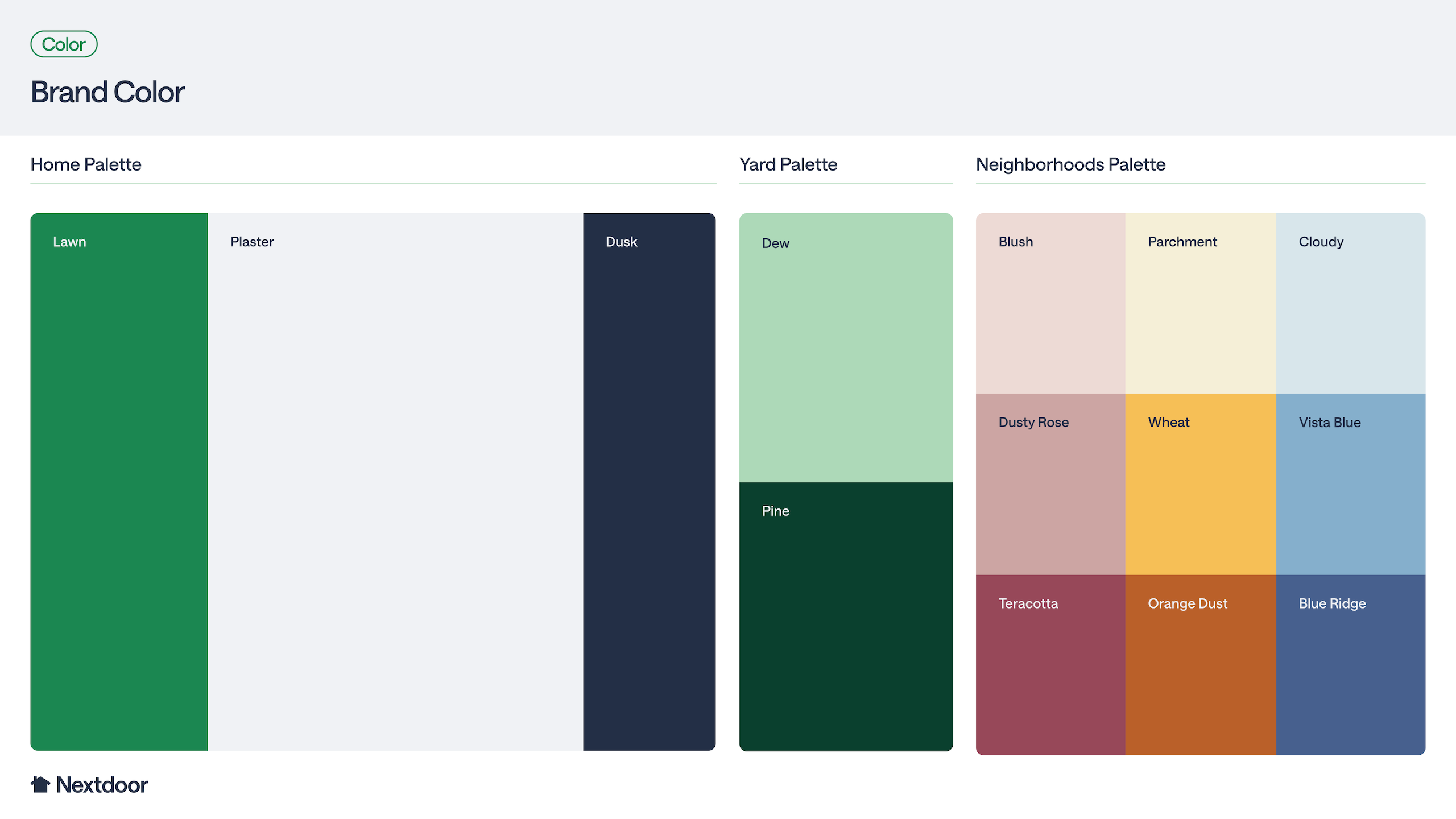 The new Nextdoor colour palette